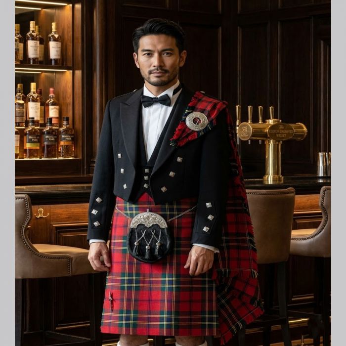 Maclean Tartan Prince Charlie Kilt Outfit
