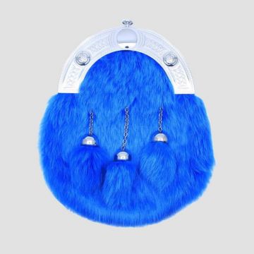 Full Dress Chrome Celtic Knot - Light Blue Rabbit Fur