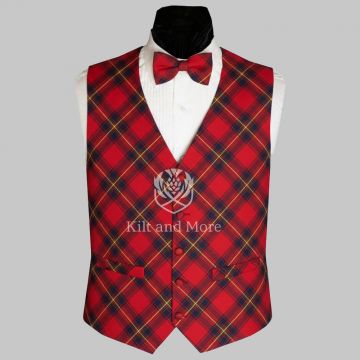Oliver Modern Tartan Vest With Bow Tie